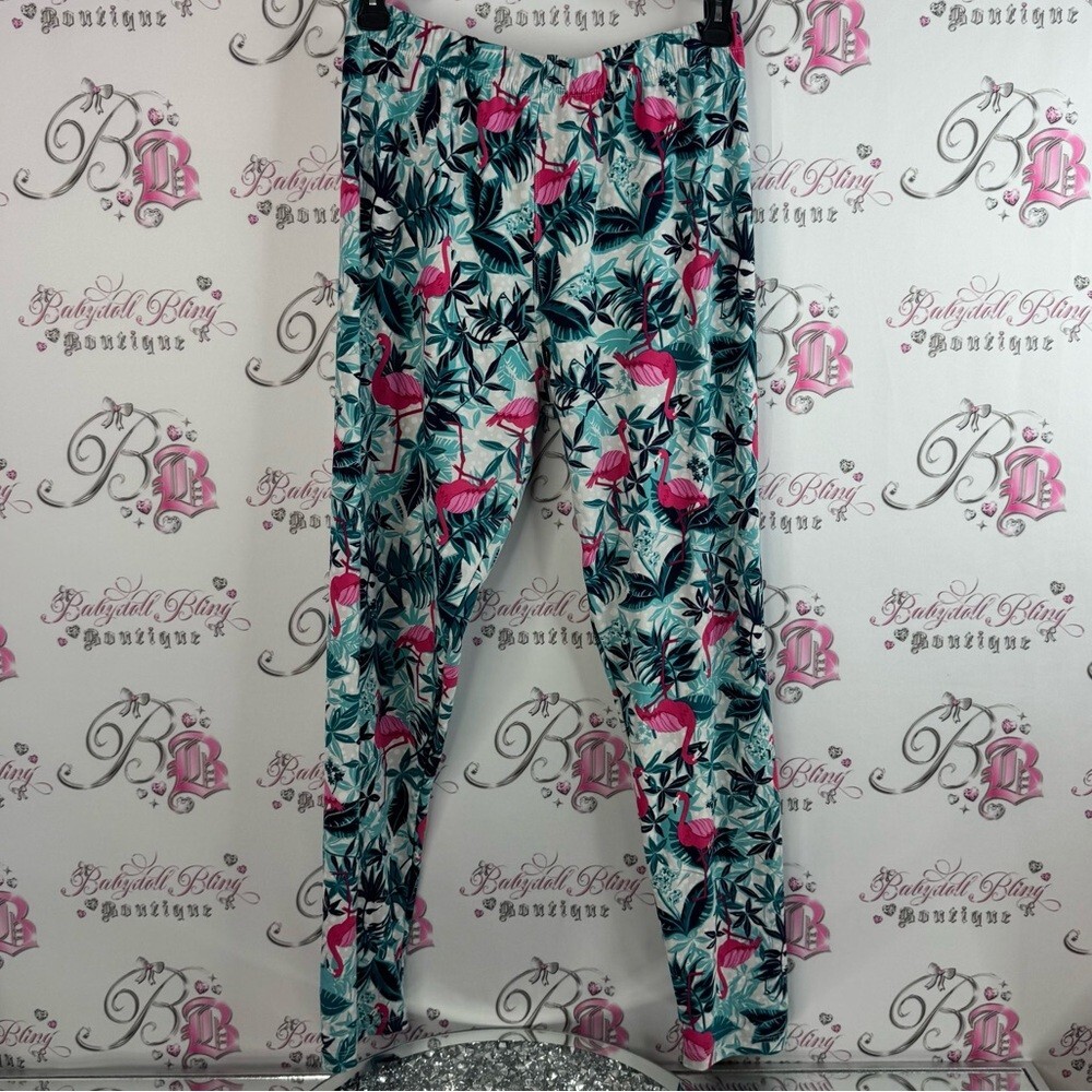 Sweetlegs tights leggings flamingo 🦩 flower leafs Tropical Print Leggings